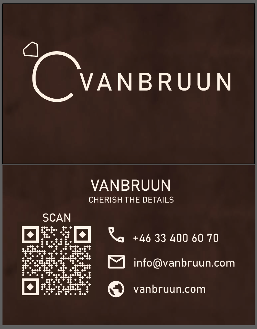 billede af visitkort til Vanbruun